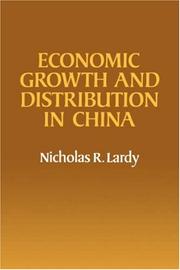 Cover of: Economic growth and distribution in China