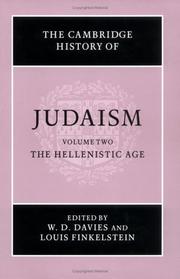 Cover of: The Cambridge History of Judaism, Vol. 2: The Hellenistic Age