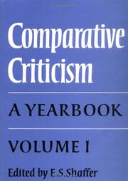 Cover of: Comparative Criticism: A Yearbook (Comparative Criticism)