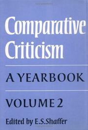 Cover of: Comparative Criticism | Elinor Shaffer