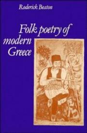 Folk poetry of modern Greece by Roderick Beaton