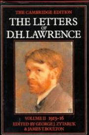 Cover of: The Letters of D. H. Lawrence; Volume II, 1913-16 by David Herbert Lawrence