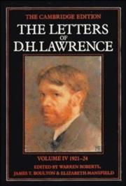 Cover of: The Letters of D. H. Lawrence (The Cambridge Edition of the Letters of D. H. Lawrence) by David Herbert Lawrence