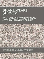 Cover of: Shakespeare Survey 34 Characterization in Shakespeare  | Stanley Wells