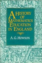 Cover of: A history of mathematics education in England