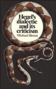 Cover of: Hegel's dialectic and its criticism