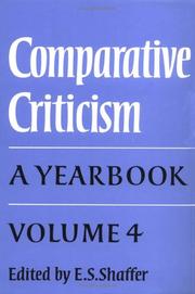 Cover of: Comparative Criticism by E. S. Shaffer