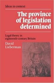 The province of legislation determined by Lieberman, David