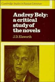 Cover of: Andrey Bely, a critical study of the novels
