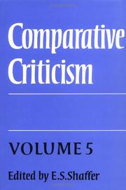 Cover of: Comparative Criticism by E. S. Shaffer, E. S. Shaffer