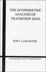 Cover of: The econometric analysis of transition data