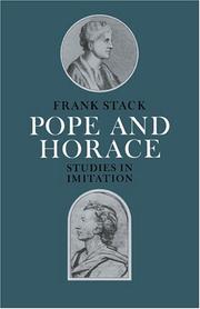 Cover of: Pope and Horace: studies in imitation