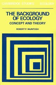 Cover of: The Background of Ecology by Robert P. McIntosh