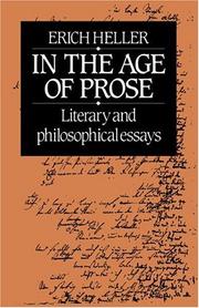 Cover of: In the age of prose: literary and philosophical essays