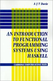Cover of: An introduction to functional programming systems using Haskell
