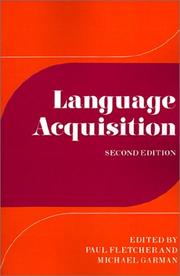 Cover of: Language acquisition: studies in first language development