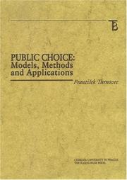 Cover of: Public Choice: Models, Methods & Applications