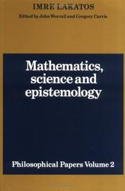 Cover of: Mathematics, Science and Epistemology by Imre Lakatos