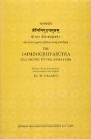 Cover of: Jaiminigrhyasutra Belonging to the Samaveda