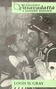 Cover of: Subandhu's Vasavadatta by Louis Herbert Gray