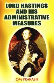 Cover of: Lord Hastings and His Administrative Measures