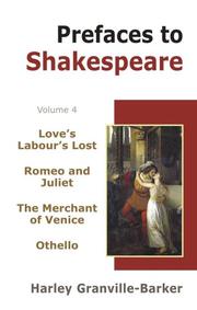 Cover of: Prefaces to Shakespeare by Harley Granville-Barker, Harley Granville-Barker