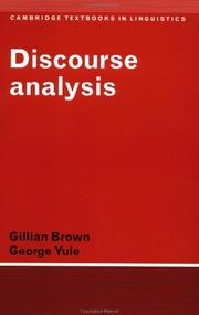 Cover of: Discourse analysis by Gillian Brown