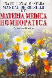 Cover of: Una Edicion Aumentada Manual De Bolsillo De Materia Medica Homeopatica