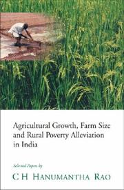 Cover of: Agricultural Growth, Farm Size and Rural Poverty Alleviation in India by Hanumantha Rao