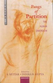 Cover of: Pangs of Partition, v. 2: the Human Dimension