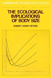 Cover of: The Ecological Implications of Body Size (Cambridge Studies in Ecology)