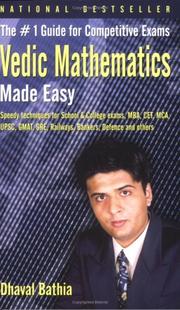 Cover of: Vedic Mathematics Made Easy by Dhaval Bathia