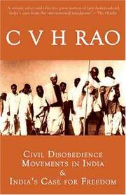 Cover of: Civil Disobedience Movements in India by CVH Rao