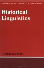 Cover of: Historical linguistics by Theodora Bynon