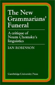 Cover of: The New Grammarians' Funeral: A Critique of Noam Chomsky's Linguistics