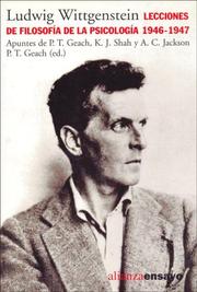 Cover of: Lecciones de Filosofia de La Psicologia 1946-1947 by Ludwig Wittgenstein