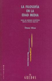 Cover of: La Filosofia En La Edad Media by Étienne Gilson