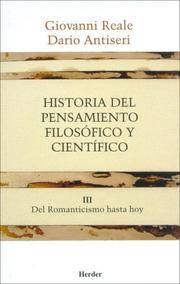 Cover of: Historia Pensamiento Filosofico y Cientifico - Tomo 3 by Giovanni Reale