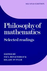 Cover of: Philosophy of Mathematics by 
