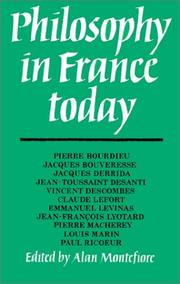 Cover of: Philosophy in France today by edited by Alan Montefiore.