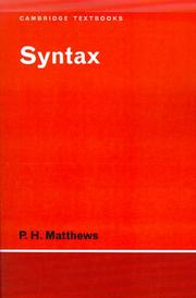 Cover of: Syntax