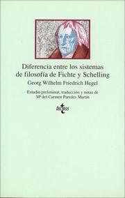 Cover of: Diferencia Entre Los Sistemas de Filosofia by Georg Wilhelm Friedrich Hegel