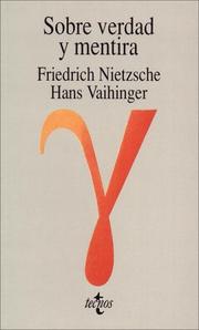 Cover of: Sobre Verdad Y Mentira by Friedrich Nietzsche, Hans Vaihinger