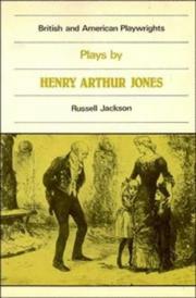 Cover of: Plays by Henry Arthur Jones (British and American Playwrights)