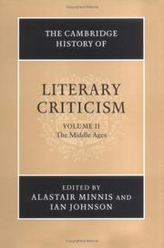 Cover of: The Cambridge History of Literary Criticism, Vol. 2 by 