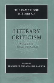 Cover of: The Cambridge History of Literary Criticism, Vol. 4: The Eighteenth Century