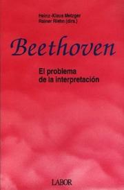 Cover of: Beethoven El Problema de La Interpretacion
