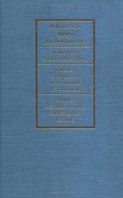 Cover of: Advances in Applied Psycholinguistics 2 volume set by Sheldon Rosenberg