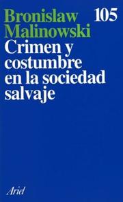 Cover of: Crimen y Costumbre En La Sociedad Salvaje