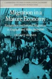 Migration in a Mature Economy by Dudley Baines